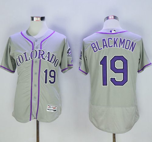 Rockies #19 Charlie Blackmon Grey Flexbase Authentic Collection Stitched MLB Jersey
